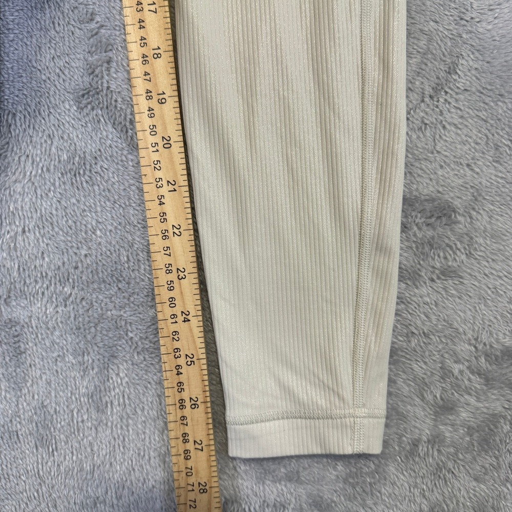 Lululemon Align Ribbed High-Rise Pant 28" Womens 4 Bone White W5GI4S Leggings - Picture 8 of 15